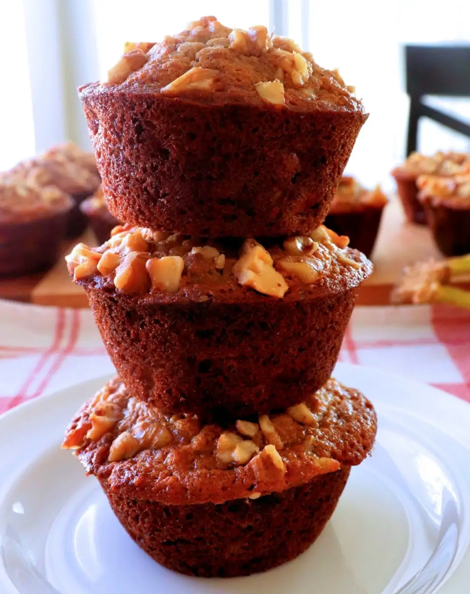Banana Nut Muffins Stacked