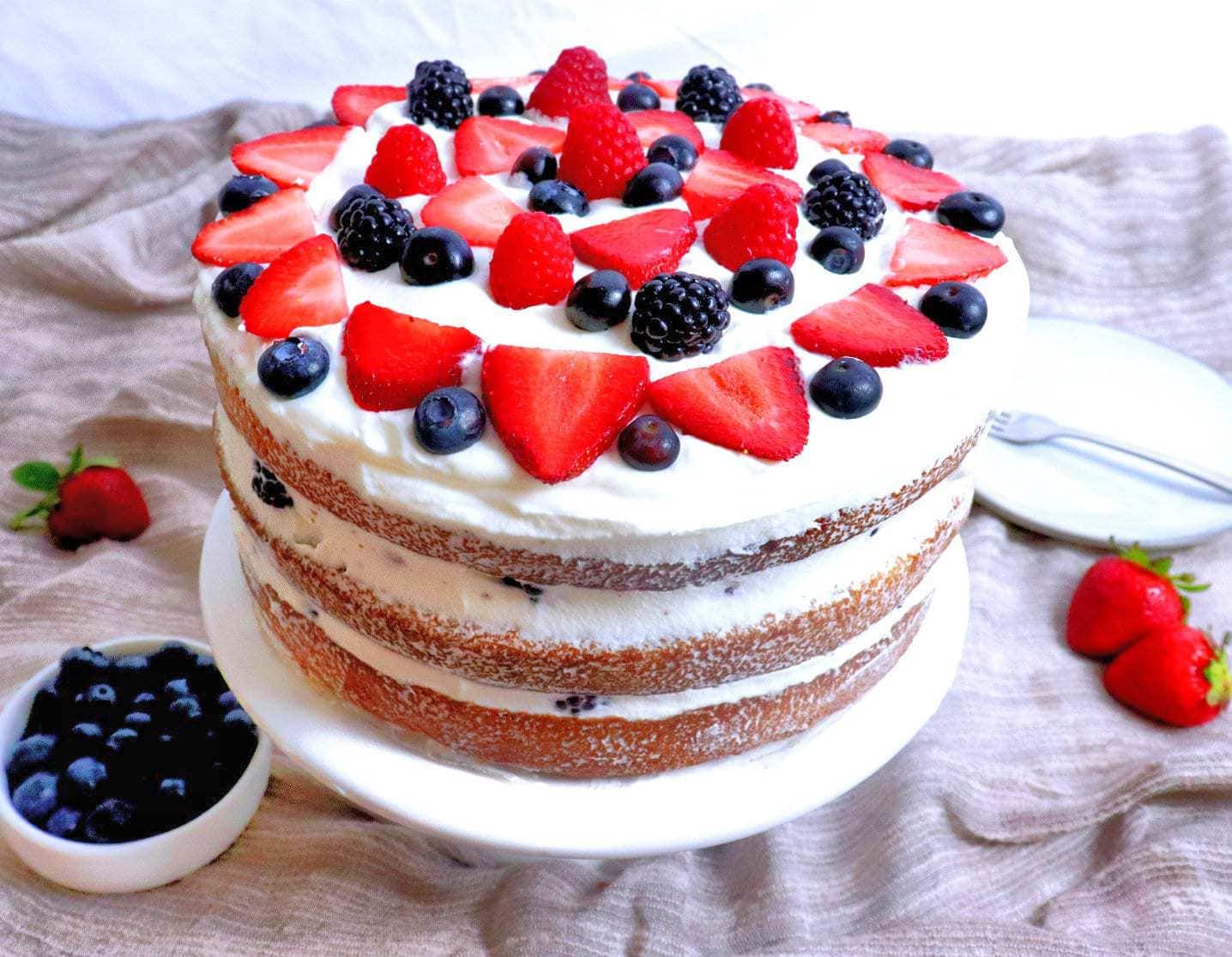 Berry Cream Cake Recipe - Meals by Molly
