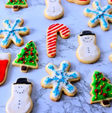 Decorated Christmas cut out sugar cookies