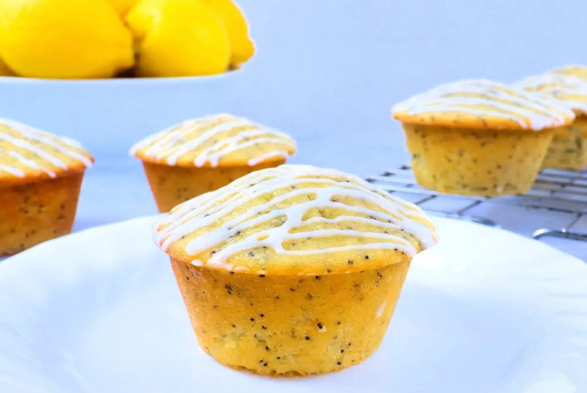 Lemon Poppy Seed Muffin on a Plate