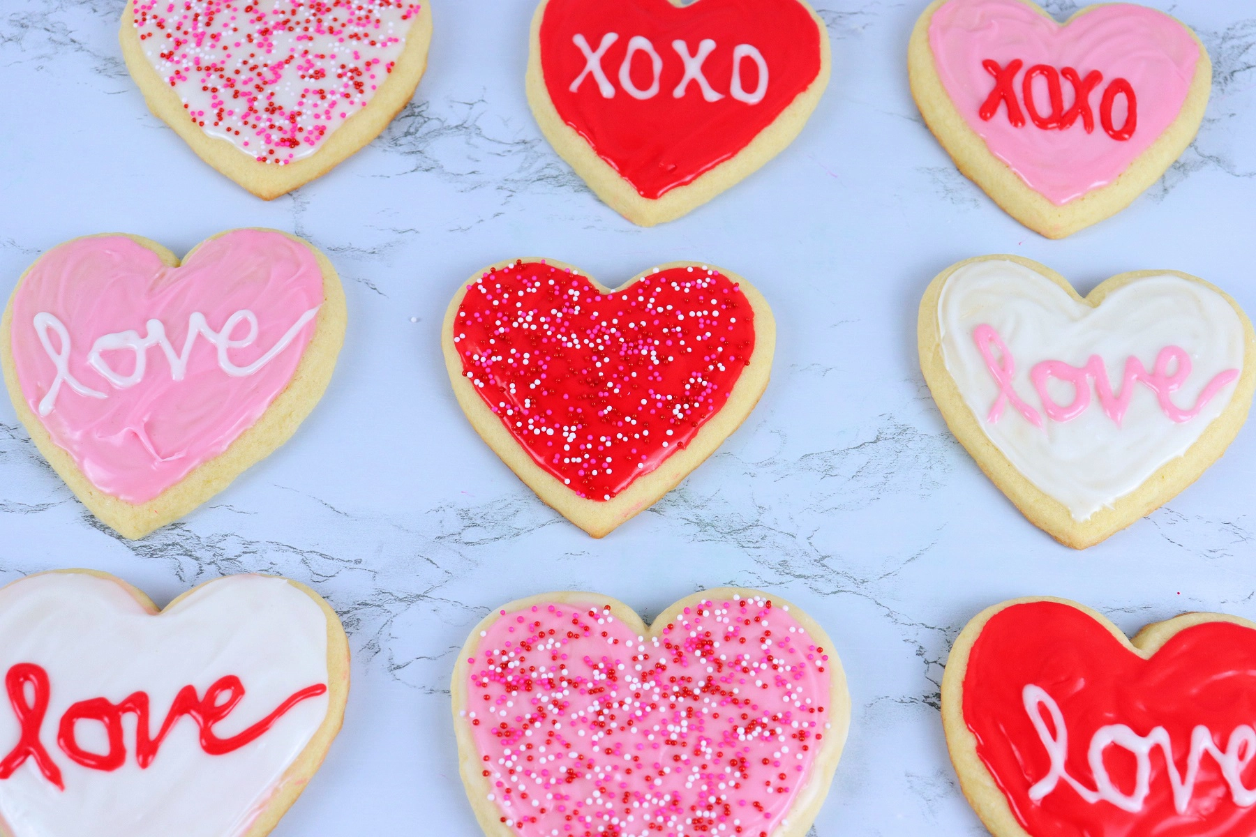 Heart-Shaped Valentine's Sugar Cookies