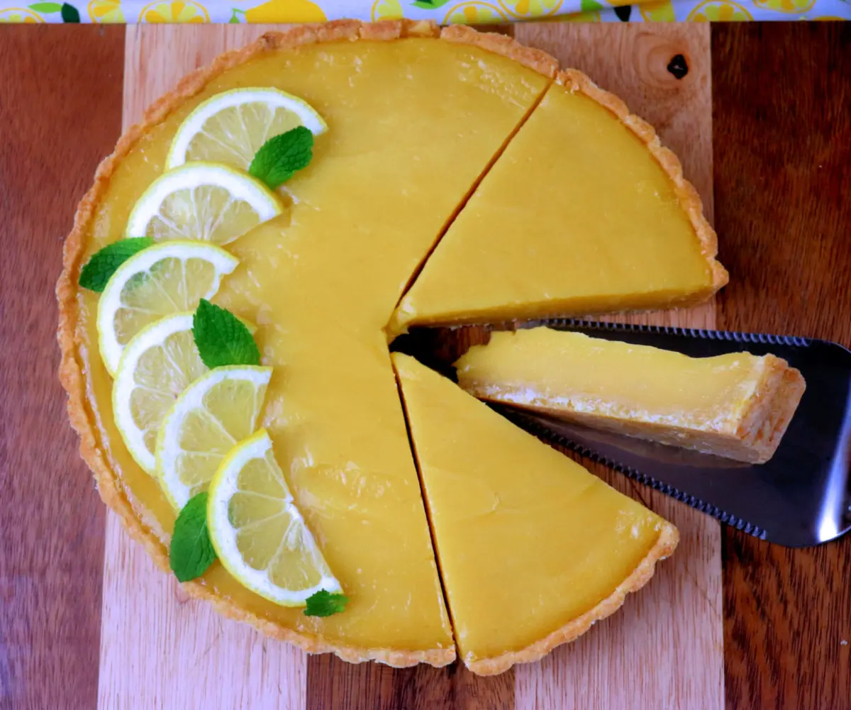 Lemon Tart with Sideways Slice