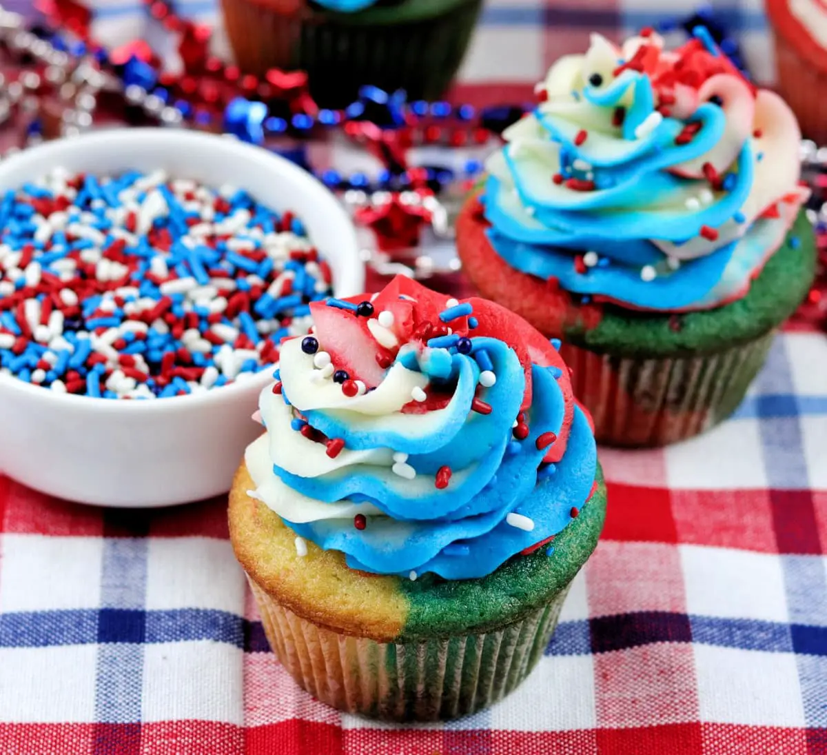 Red White and Blue Swirl Frosting