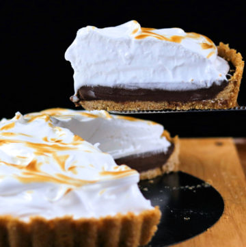 S'mores Pie on Wood Cutting Board
