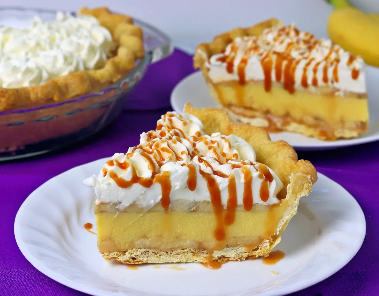 Banana Cream Pie with Salted Caramel Sauce - Meals by Molly