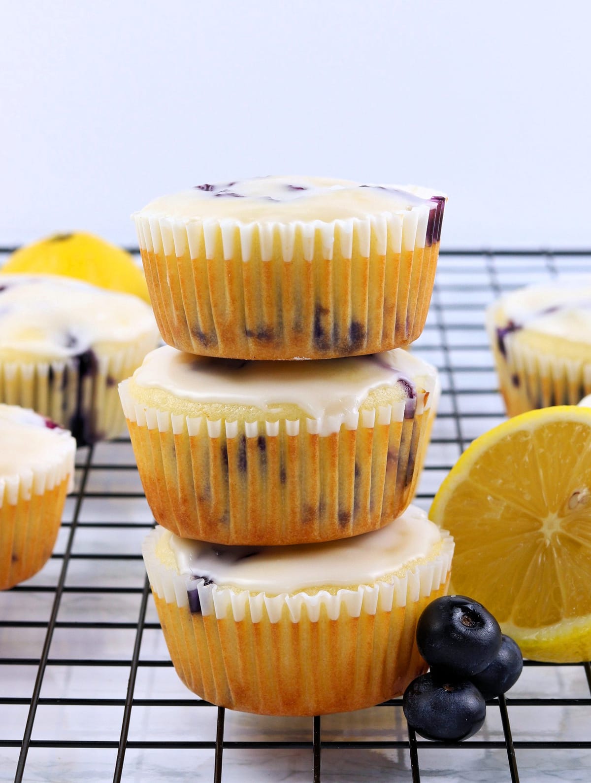 Lemon Blueberry Muffins with Lemon Glaze