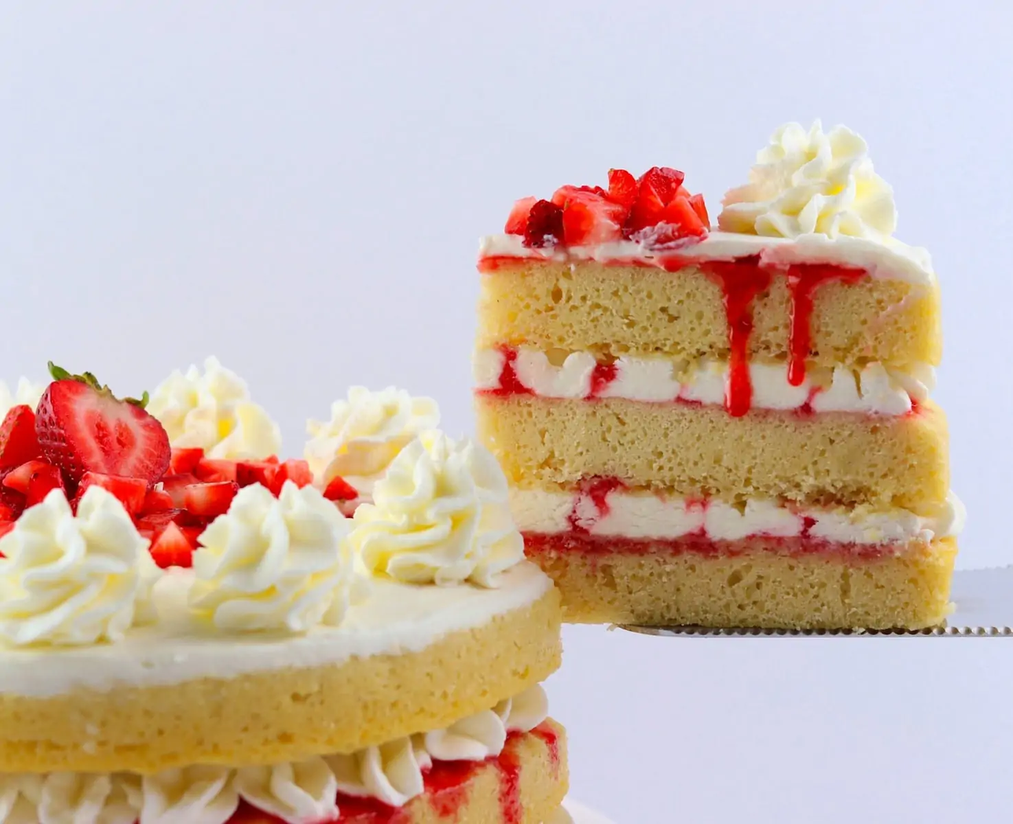 Slice of Cake with Strawberries