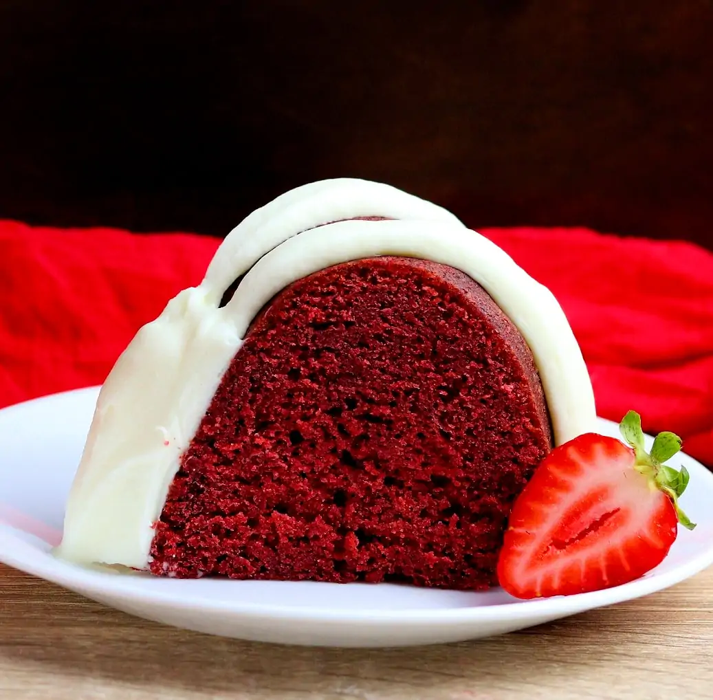 Red Velvet Bundt Cake Slice
