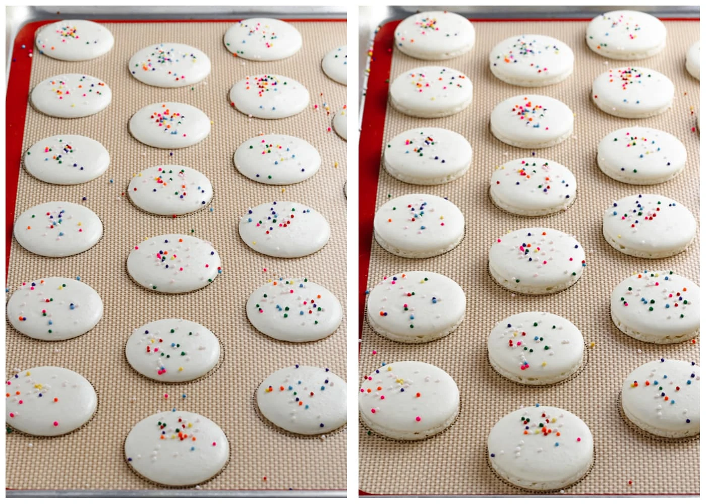 Piped and Baked Macarons