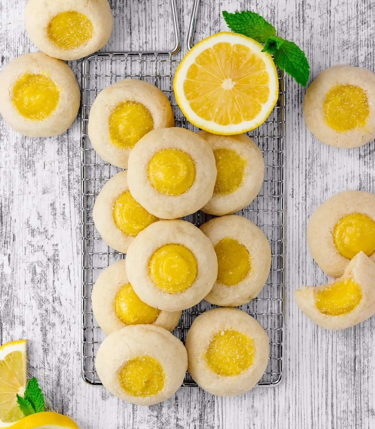 lemon curd cookies on table