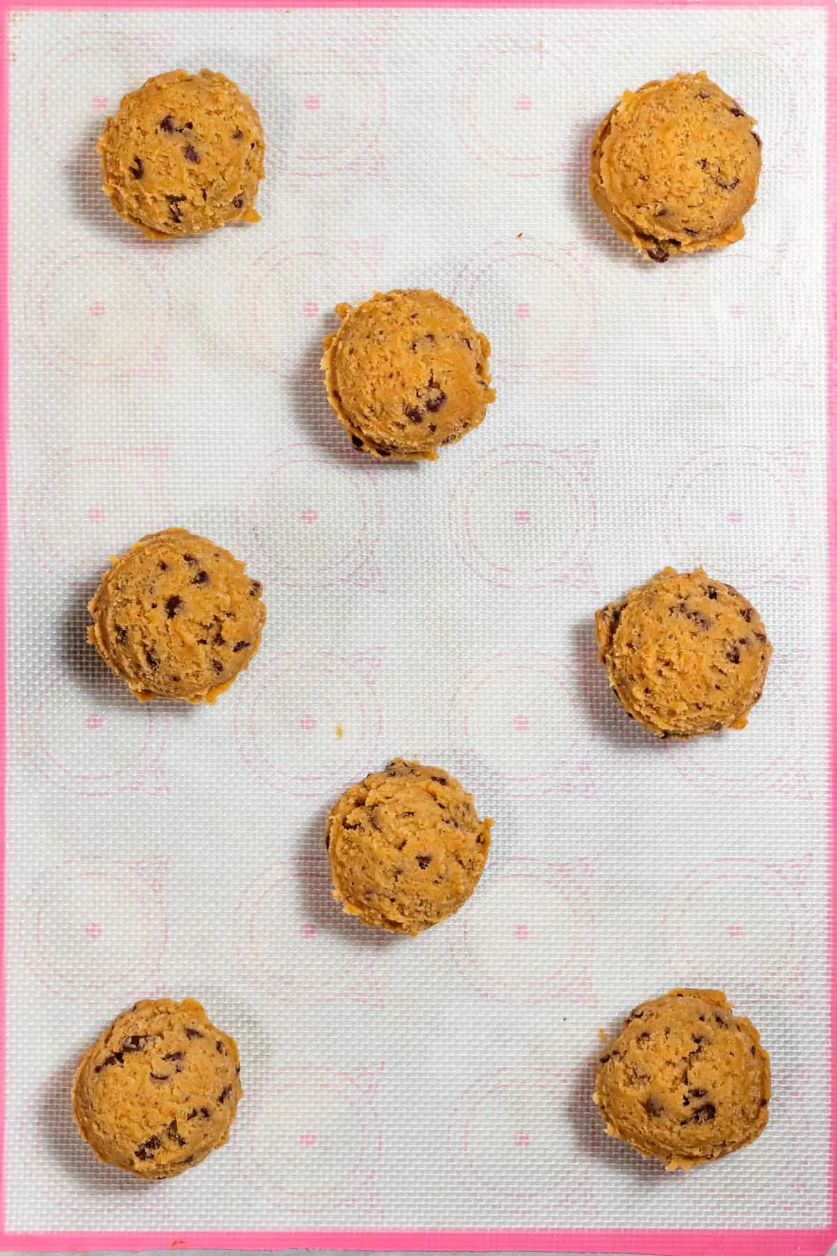 cookie dough on silicone mat