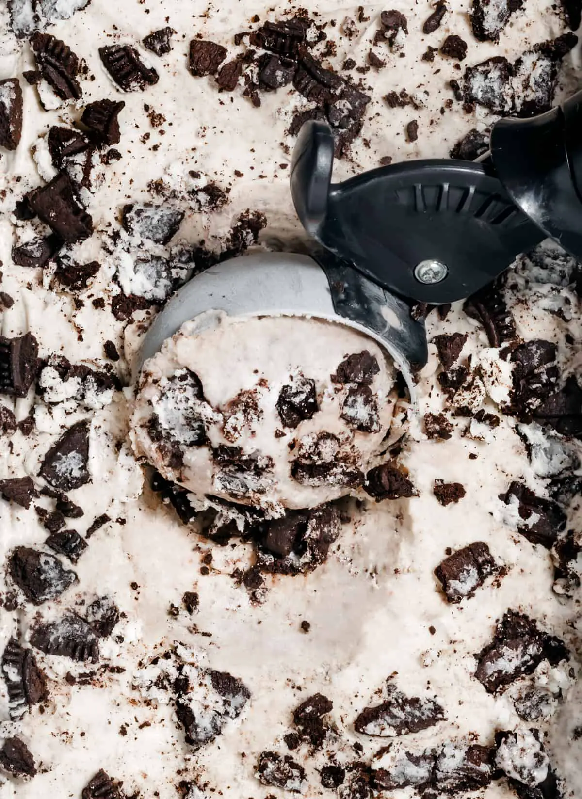 Oreo ice cream close up