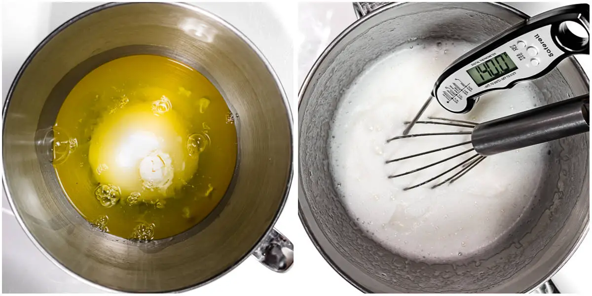 Heating egg whites for Swiss meringue