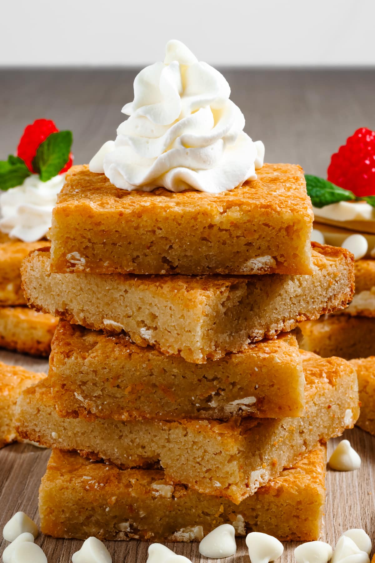 blondies with whipped cream
