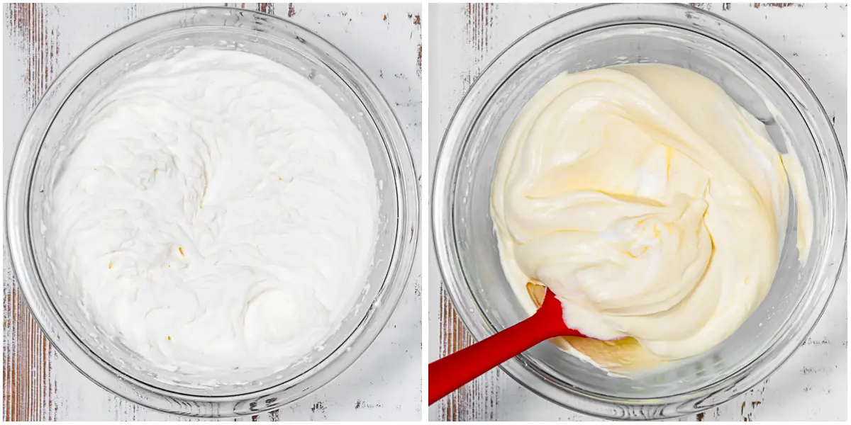 folding whipped cream into pastry cream